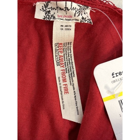 NWT Intimately‎ Free People Open Back Red Lace High Neck Bodycon Dress Size Med - Picture 8 of 16